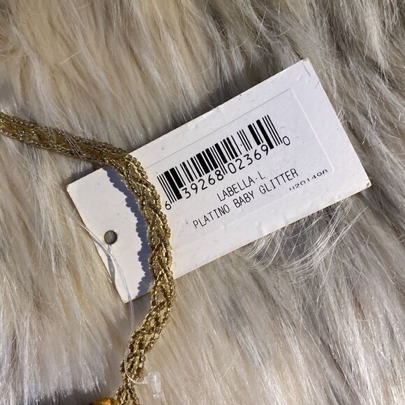 Lina Labella Platino Baby Gold Glitter Clotch Bag with strap - Picture 9 of 11